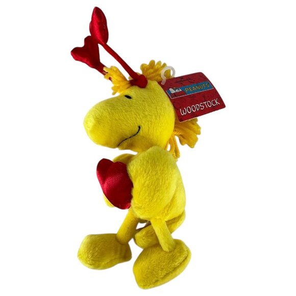 Peanuts Woodstock Plush Valentines Day Toy Holding Heart On Head Stuffed Animal - Picture 3 of 9